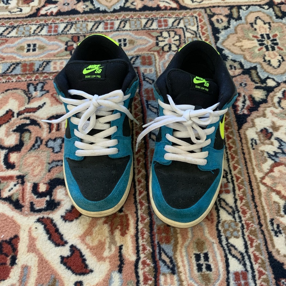 Nike SB Dunk Low Pro Teal and Black Sneakers